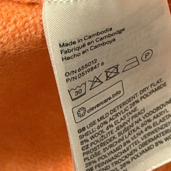L.O.G.G By H&M Oversized Soft V-Neck Wool Blend Sweater Sz M  Orange - Picture 7 of 12